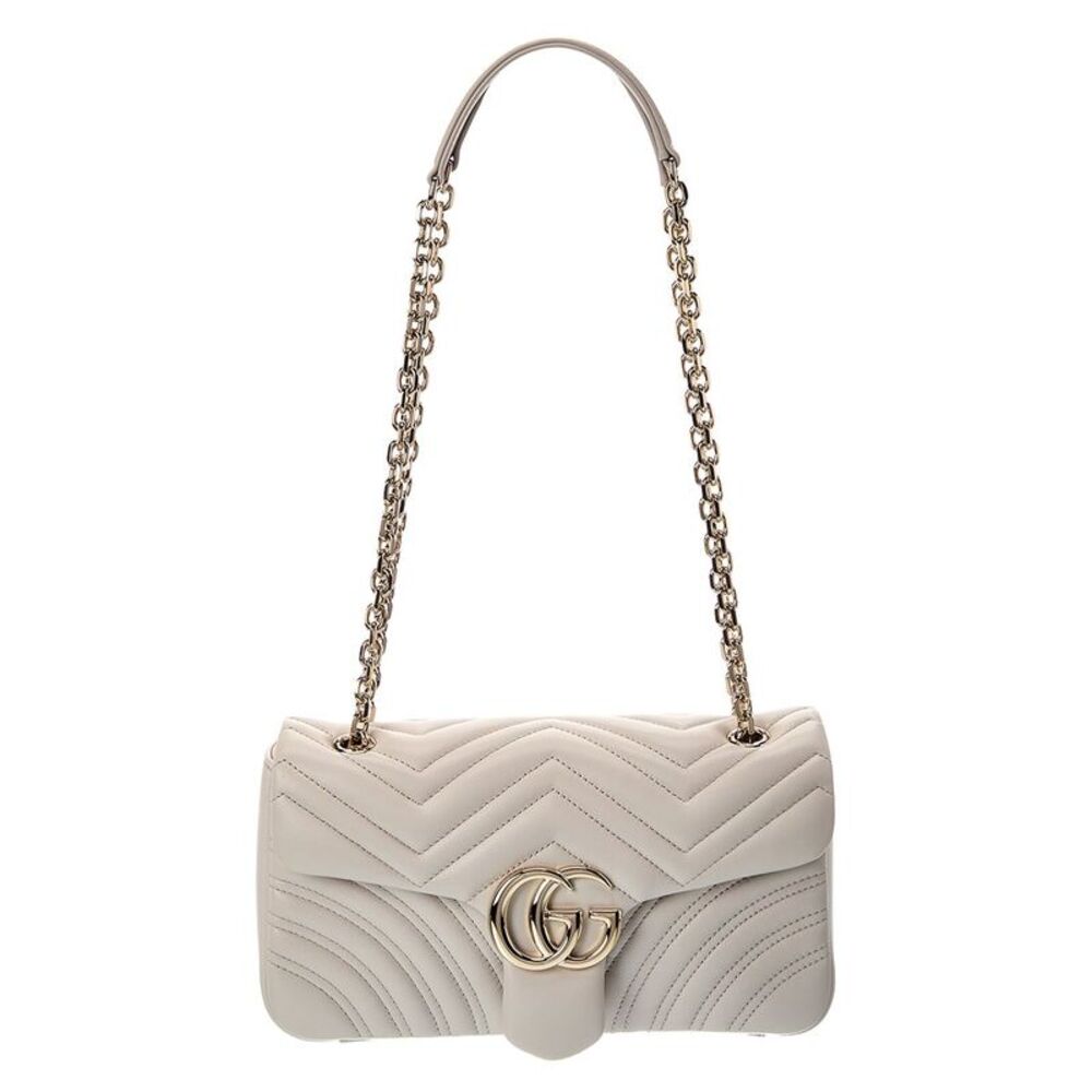 Gucci Gg Marmont Medium Leather Shoulder Bag, Gray